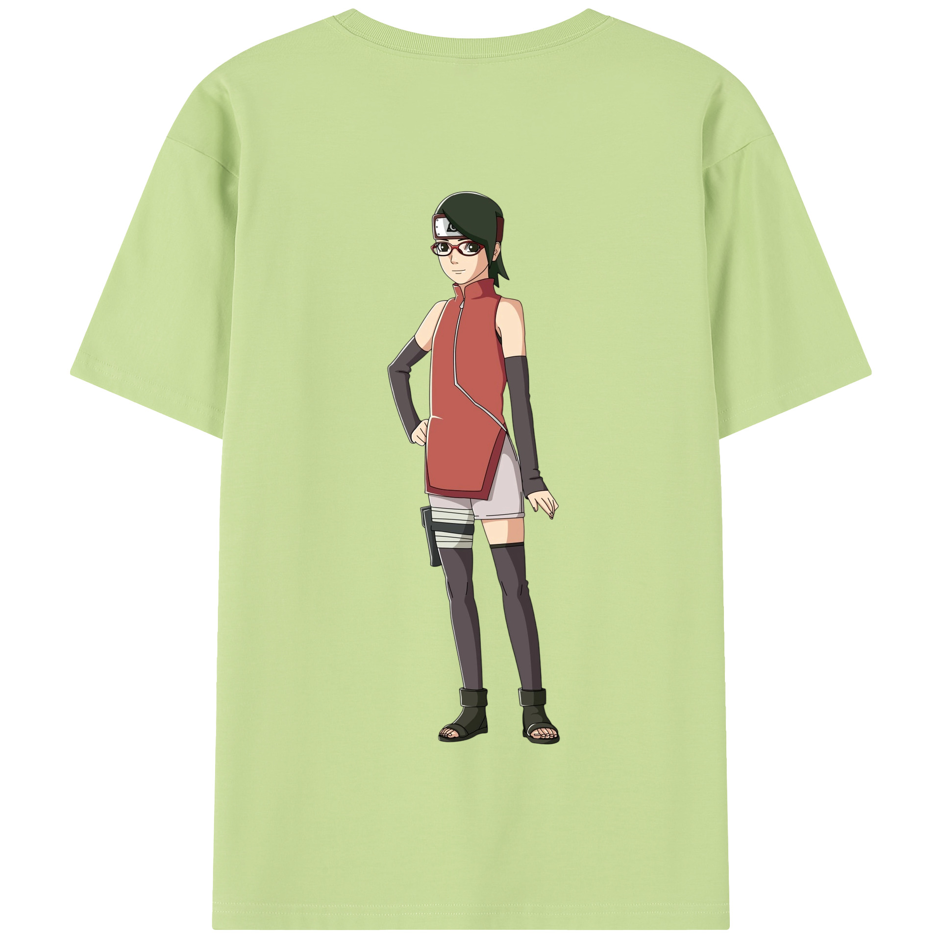 （画像用） NARUTO -ナルト- うちは サラダ Uchiha Sarada 綿100％半袖Tシャツ（背面プリント）